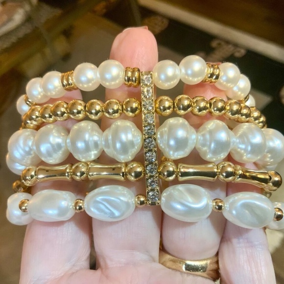 Lilly Pulitzer BRACELET NWT PEARL KISMET BEADED ⭐️  Stretch STUNNING!  ⭐️ - Picture 3 of 13